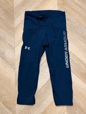 Under Armour Blue Fly-Fast Capri Reflective Athletic Leggings
